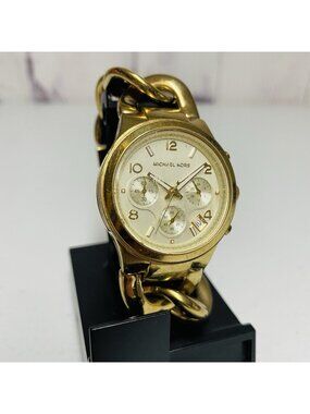 MICHAEL KORS MK3131 Women's Runway Date Gold Tone Watch